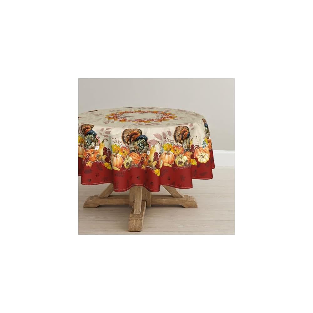 Thanksgiving Tablecloth 60×84 Inch Rectangular, Holiday Decor