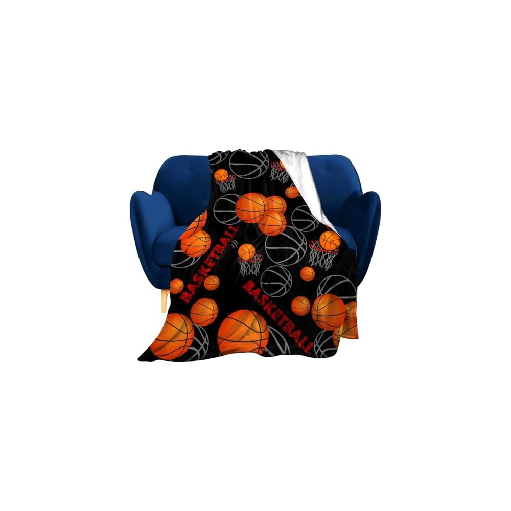 Super Soft Soccer Blanket Lightweight Cozy 3D Printed Flannel Baseball Basketball Throw Blankets for Sport Fans Kids Adults Gifts 50"X40"
