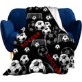 Super Soft Soccer Blanket Lightweight Cozy 3D Printed Flannel Baseball Basketball Throw Blankets for Sport Fans Kids Adults Gifts 50"X40"